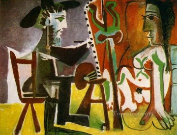 The Artist and His Model L artiste et son modele 1 1963 Cubist Oil Paintings